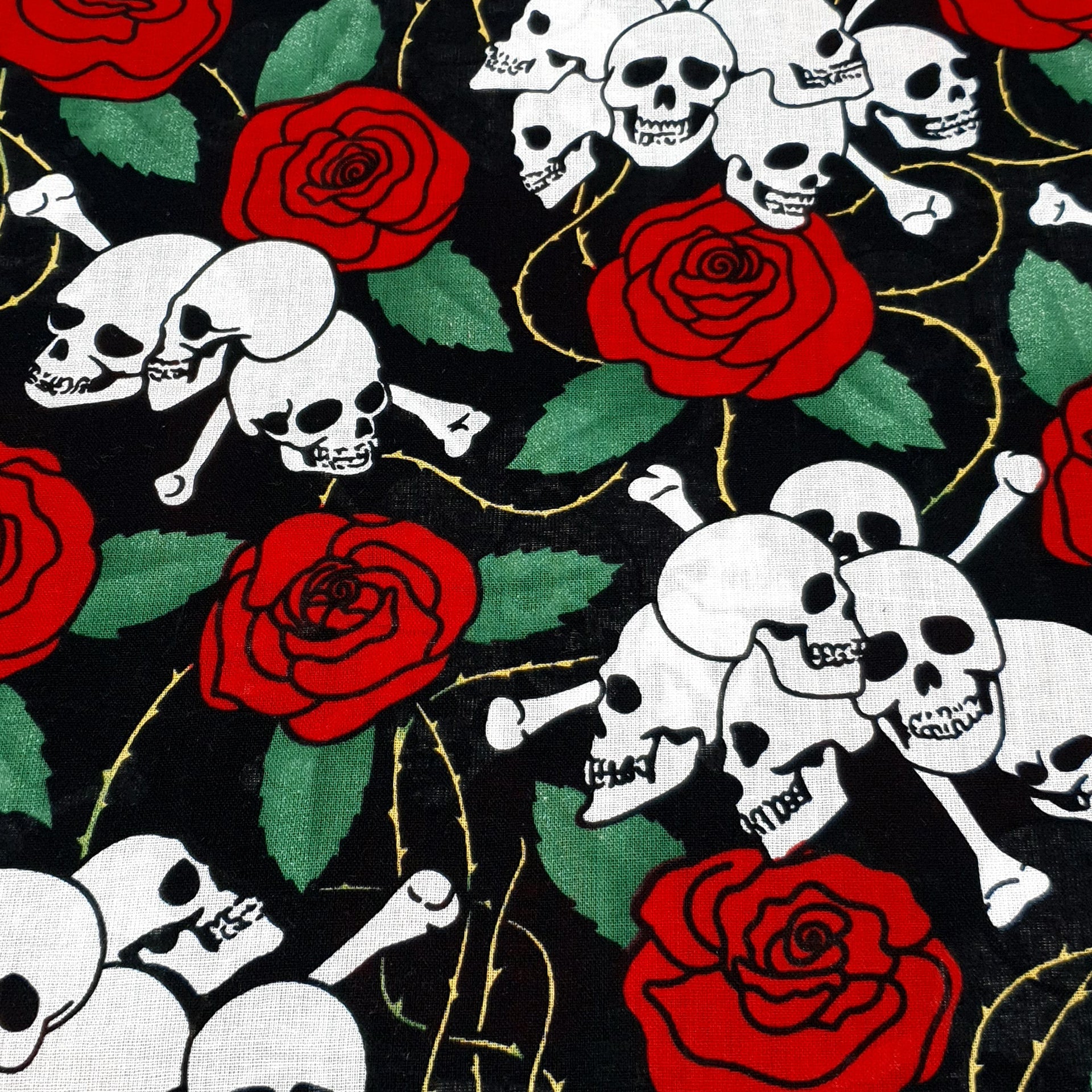 Skull & Roses Cotton Bandana - Mens & Womens Bandanas - Shyface