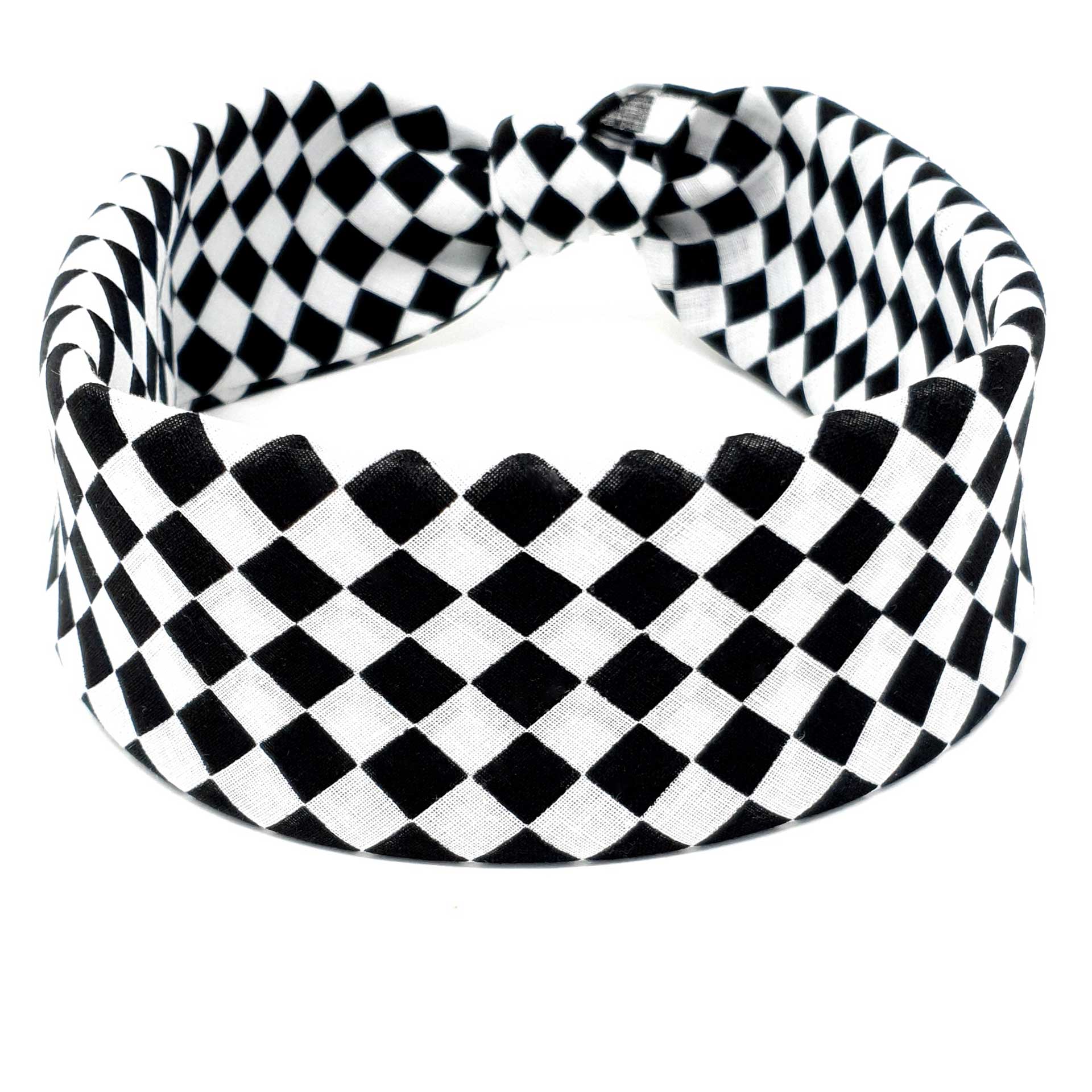 Black & White Checkered Bandana Headband - Mens & Womens - Shyface