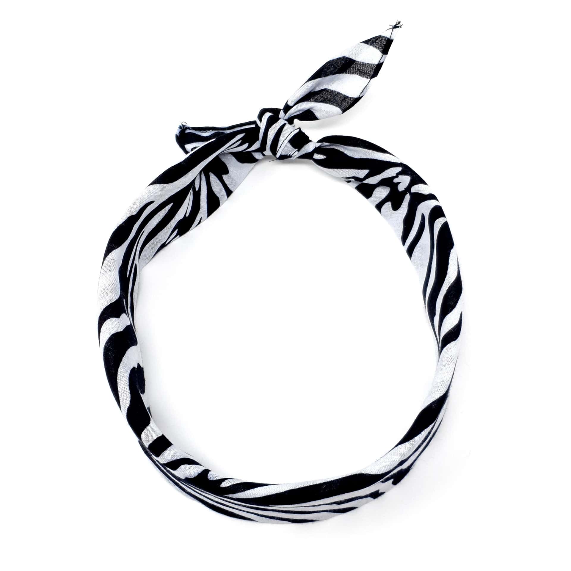 Black & White Zebra Cotton Bandana - Mens & Womens Bandanas - Shyface