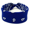 Blue Paisley Bandana Headband - Mens & Womens Cotton Bandanas - Shyface