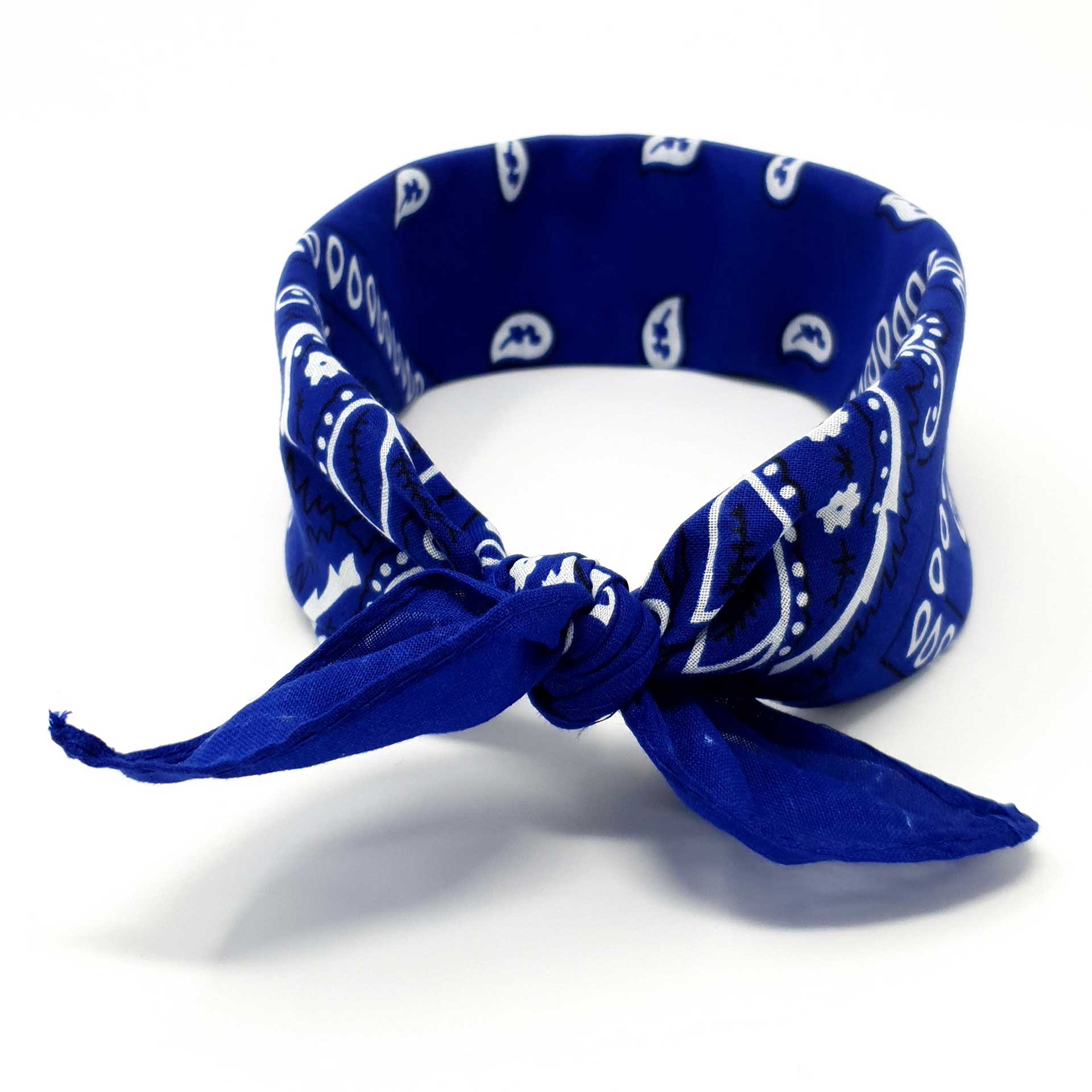 Blue Paisley Bandana Headband - Mens & Womens Cotton Bandanas - Shyface