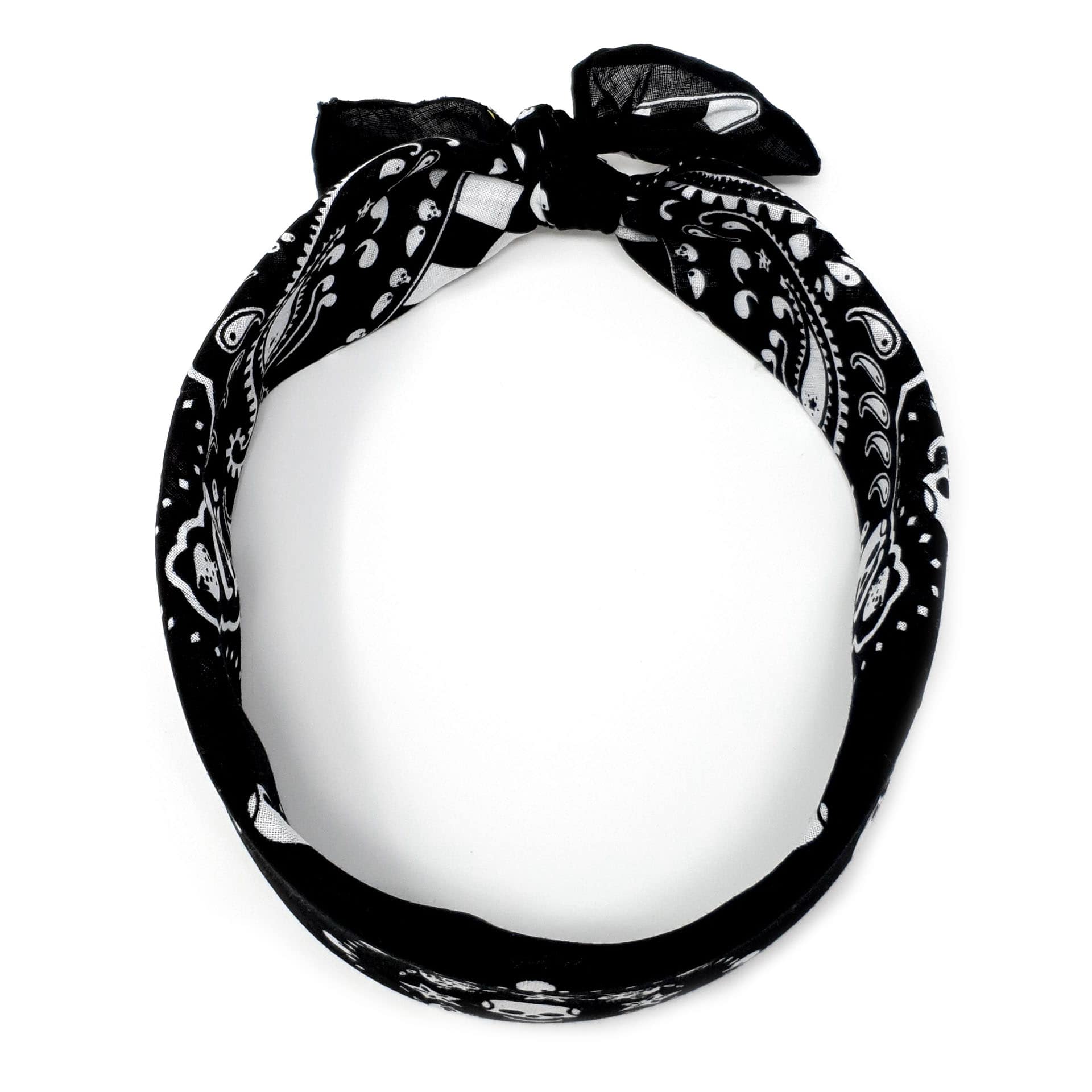 Checkered Skull Bandana Headwrap - Mens & Womens Cotton Bandana - Shyface