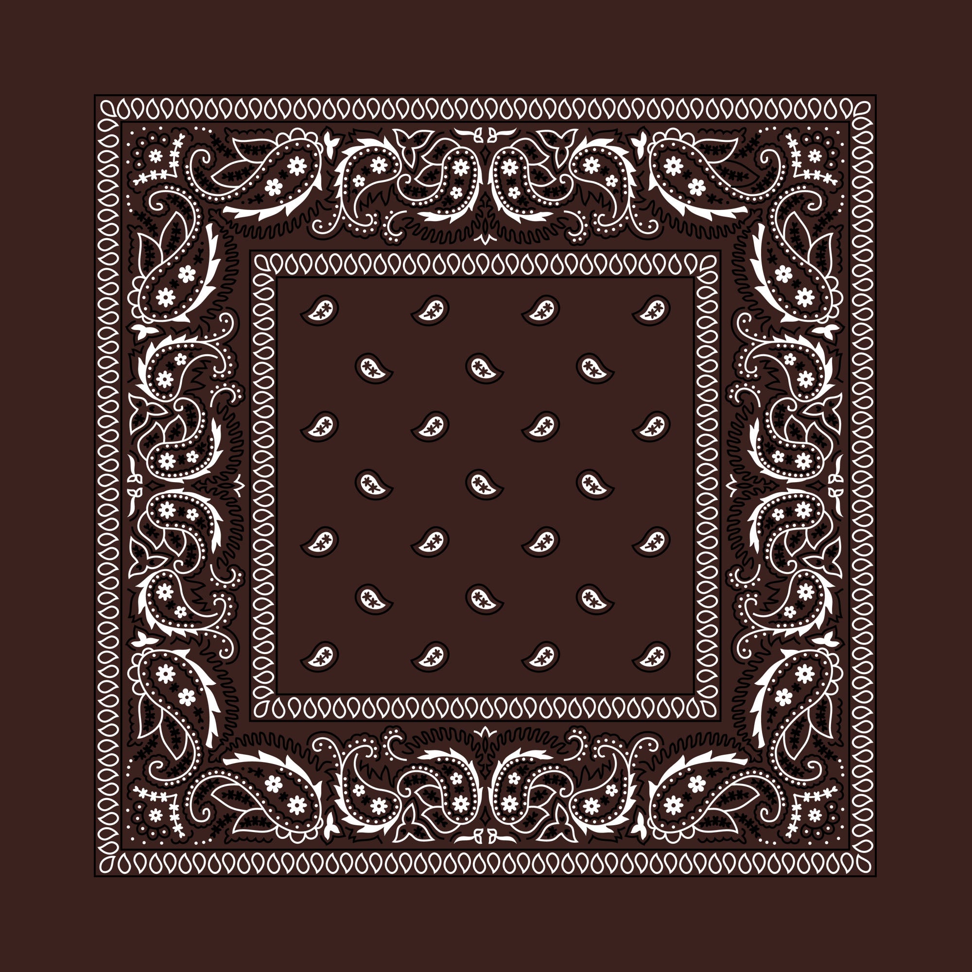 Chocolate Paisley Cotton Bandana