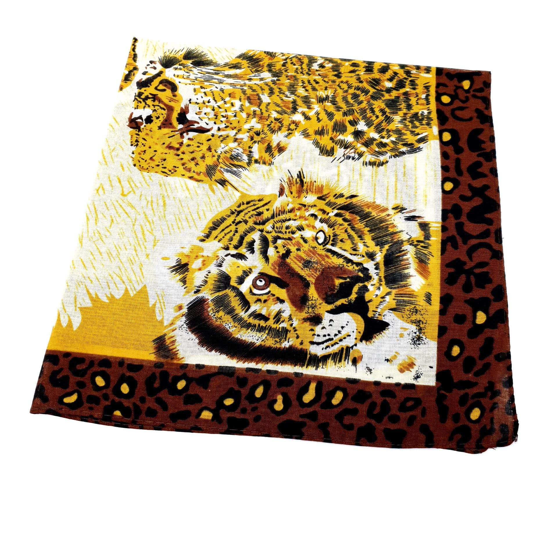 Golden Tiger Bandana Headwrap - Mens & Womens Cotton Bandana - Shyface