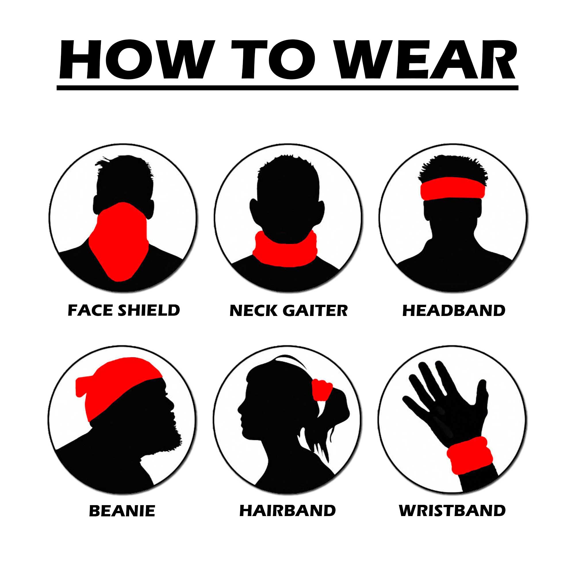 Black Pirate Bandana Headwrap - Mens & Womens Cotton Bandana - Shyface
