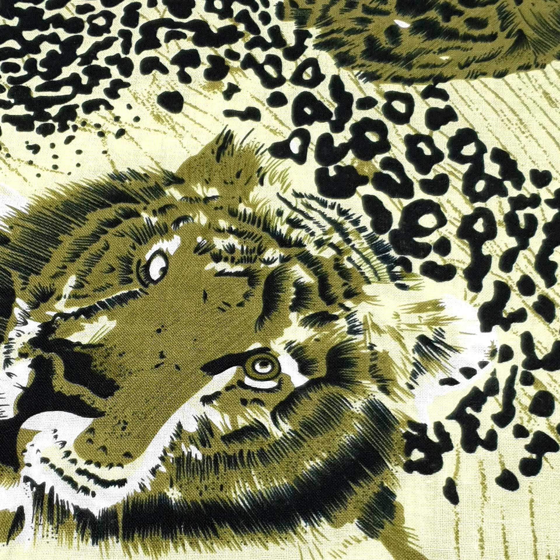 Khaki Leopard Cotton Bandana - Mens & Womens Bandanas - Shyface