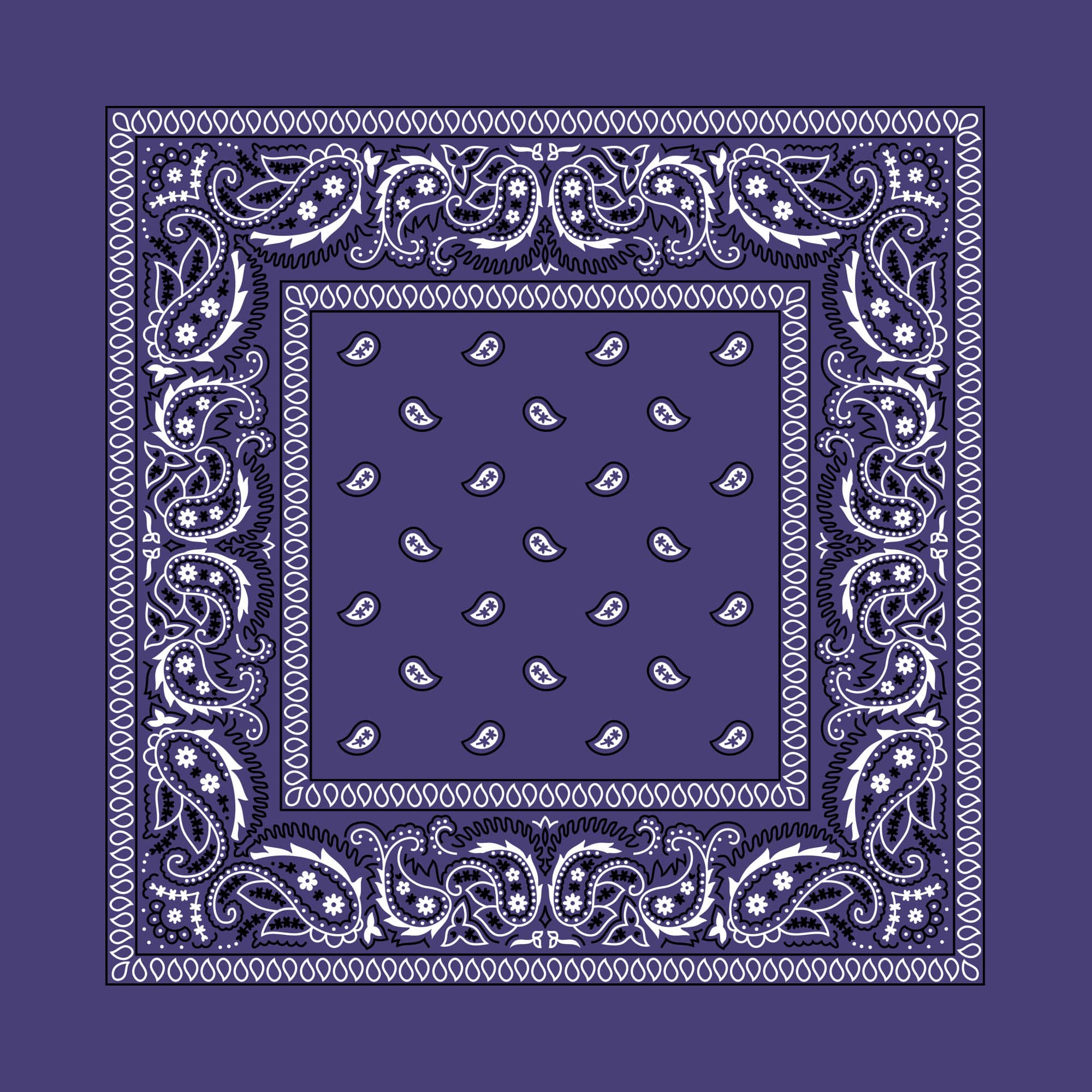 Purple Paisley Cotton Bandana