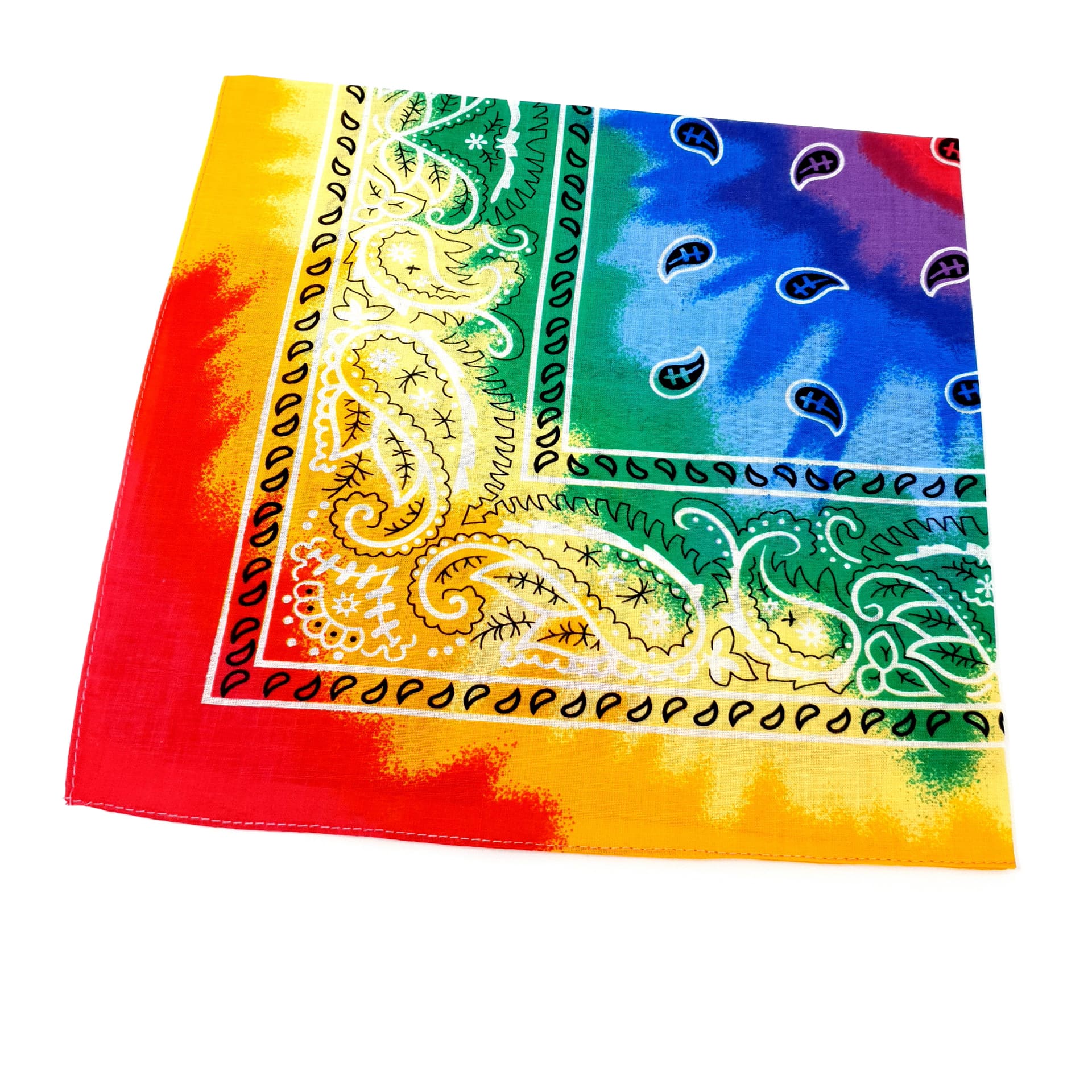 Rainbow Paisley Tie Dye Cotton Bandana - Mens & Womens Bandanas - Shyface
