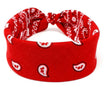 Red Paisley Bandana Headwrap - Mens & Womens Cotton Bandanas - Shyface