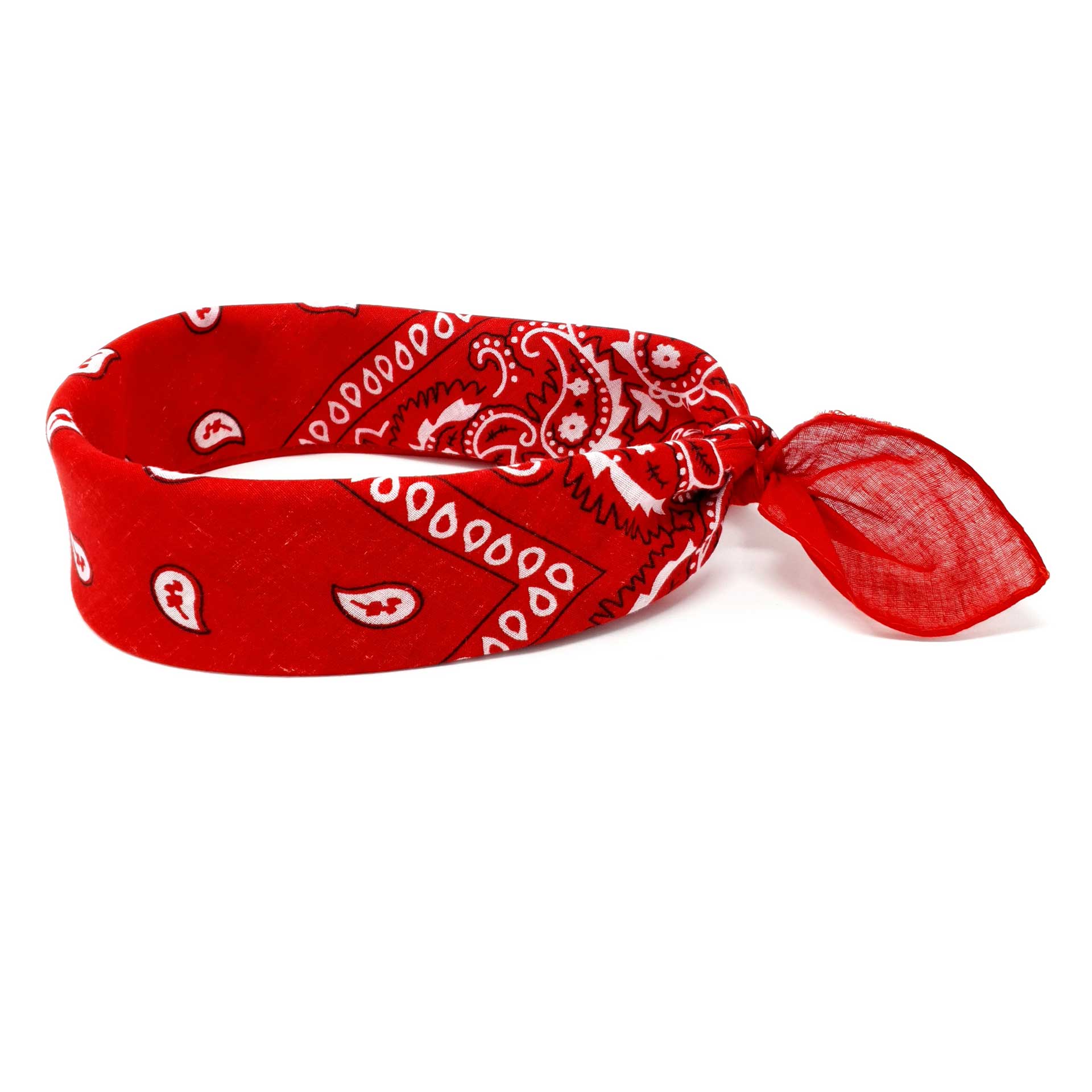 Red Paisley Bandana Headwrap - Mens & Womens Cotton Bandanas - Shyface