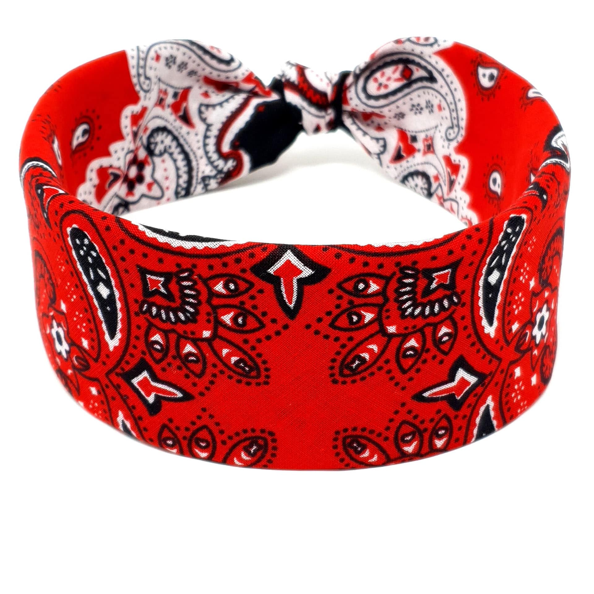 Red Vintage Bandana Headwrap - Mens & Womens Cotton Bandanas - Shyface